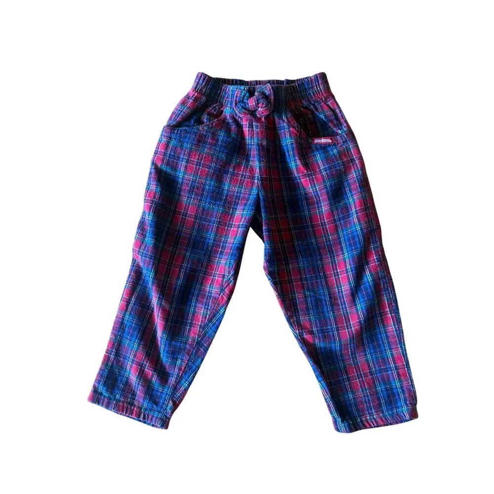 Vintage1980s/1990s OshKosh B'gosh Tartan Plaid Trousers Pants With Bow